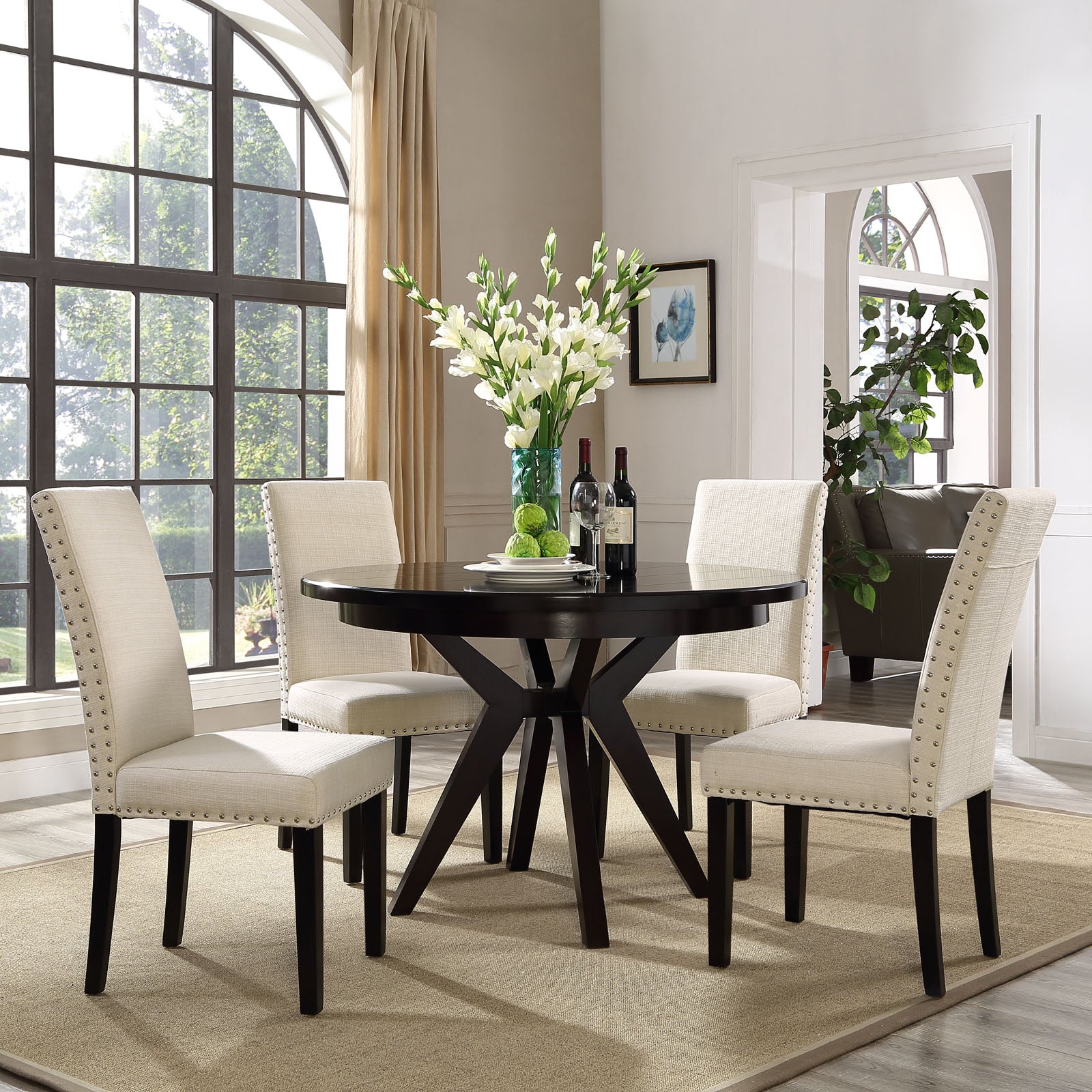 FC-1813 Nailing Dining Upholstered Fabric Side Chair