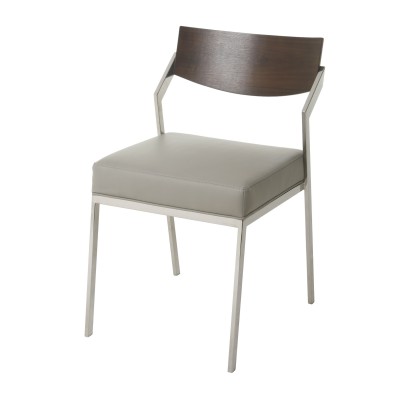 SL-176 walnut back metal chair