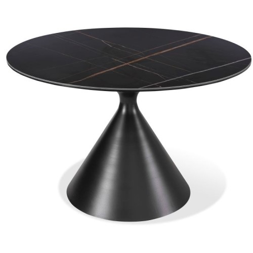 FC-100 Round black top dining table